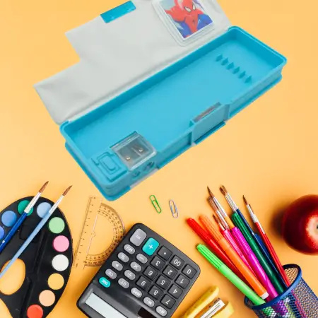 Cartoon Multi-functional Geometry Box with Calculator & Double Sharpener ( default, Standard ).