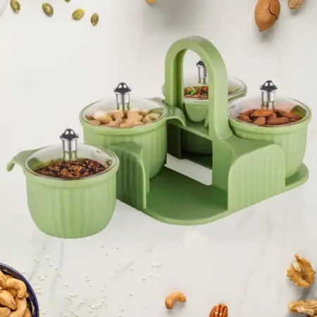 Multipurpose Plastic Storage Container Set: Kitchen Jars, Spices, Cookies ( default, Standard )