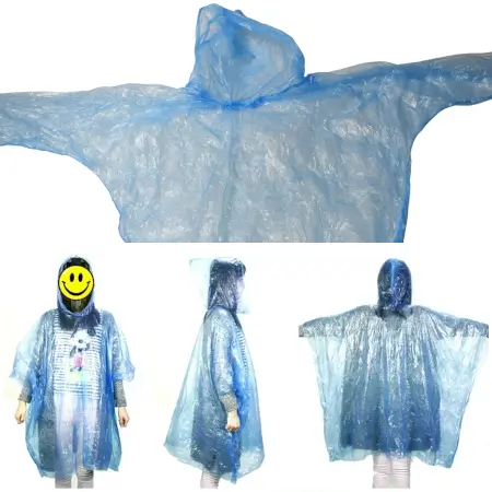 Disposable Raincoat for Kids with Hood and Attachable Round Case, Clear Plastic Raincoats for Emergency, Girls, Boys Disposable Emergency Ball Raincoat For Traveling and Outdoor Activities.