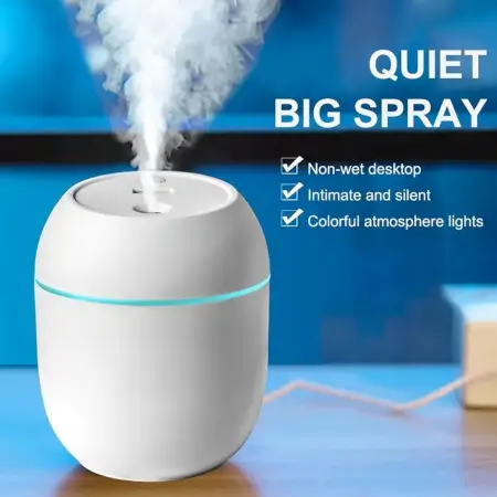 Portable Lighting Mini Humidifier, USB Personal Desktop Air Humidifier for Baby Bedroom Travel Office Home with Light, Cool Mist Humidifier, Essential Oil Diffusers, Cool Mist Humidifiers (25