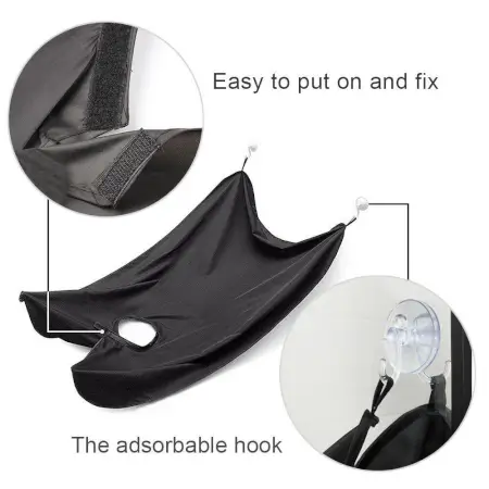 Black Beard Apron Hair Clippings Catcher Grooming Bib ( black, Standard ).
