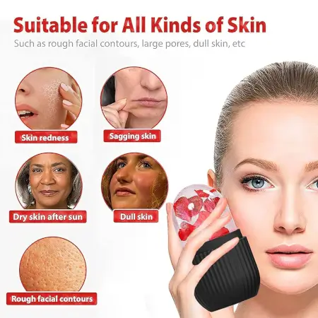 Face ice roller | Ice Roller For Face | Ice roller for face massager | Face Ice Treatment Reduce Face swelling and under eye puffiness (Black) ( black, Standard ).