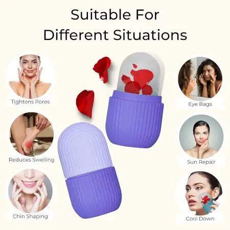 BEAUTY ICE ROLLER FOR FACE MASSAGER & EYE REUSABLE FACE ROLLERS FACIAL ROLLER ( Loose ) ( default, Standard ).
