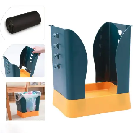 Expandable Trash Can (1 Pc): Plastic, Large Capacity, Kitchen & Bathroom ( default, LARGE ).