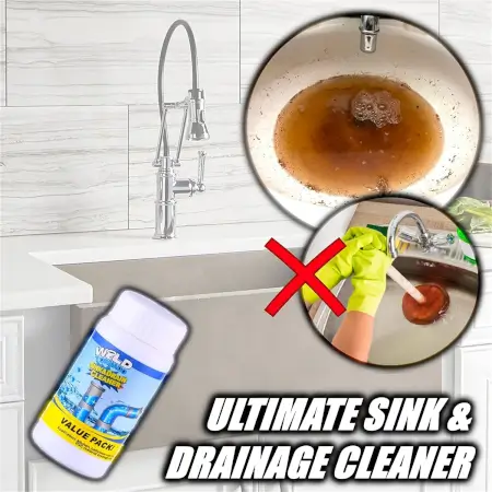 Powerful Sink and Drain Cleaner, Portable Powder Cleaning Tool Super Clog Remover Chemical Powder Agent for Kitchen Toilet Pipe Dredging (110 Gm) ( red, Standard ).