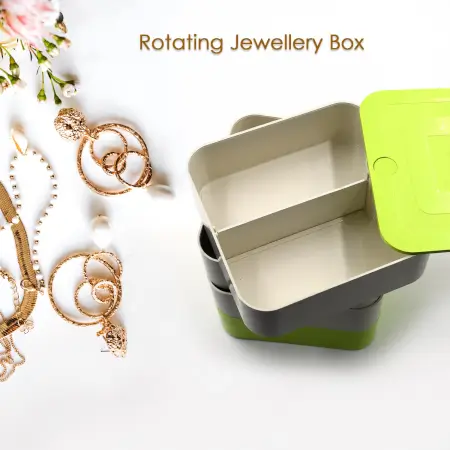 4 Layers Jewelry Box, 360 Degree Rotating Jewelry Box, Jewelry and Earring Organizer Box, Accessory Storage Box ( default, Standard ).