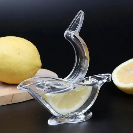Manual Lemon Slice Squeezer, Portable Transparent Fruit Juicer, Orange Citrus Manual Bird Shape Hand Juicer for Orange Lemon Lime, for Kitchen (Color Box) ( default, Standard ).